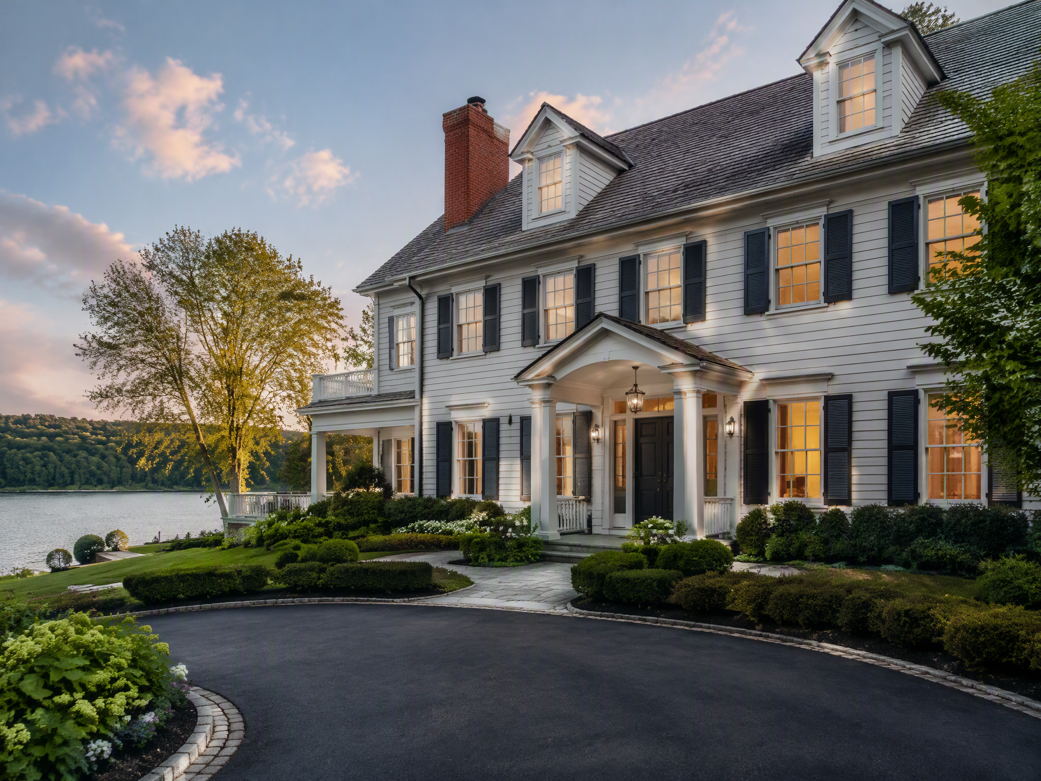 Lakefront colonial home in Morris County